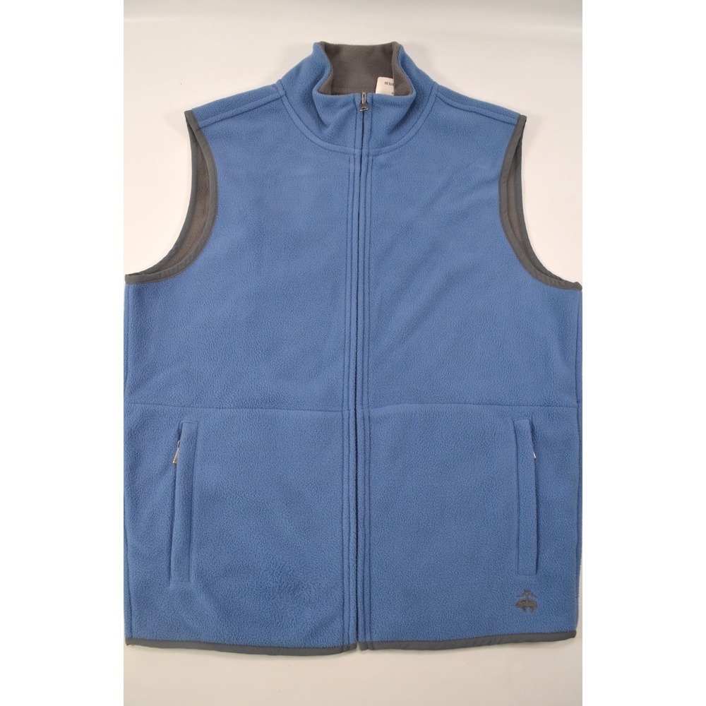 Brooks Brothers 346‎ Reversible Fleece Vest Mens Medium Blue / Gray Full Zip NWT